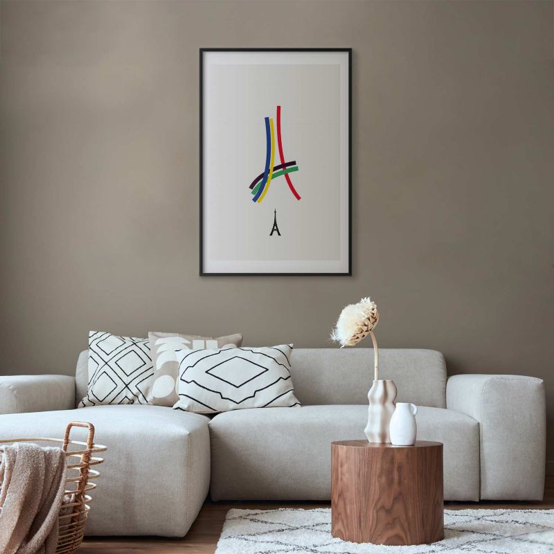 Artgeist plakat abstrakt Eiffeltårnet 21x30 cm med sort ramme, 1 stk