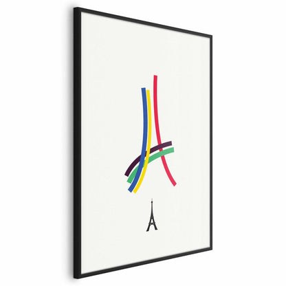 Artgeist plakat abstrakt Eiffeltårnet 40x60 cm med sort ramme, 1 stk