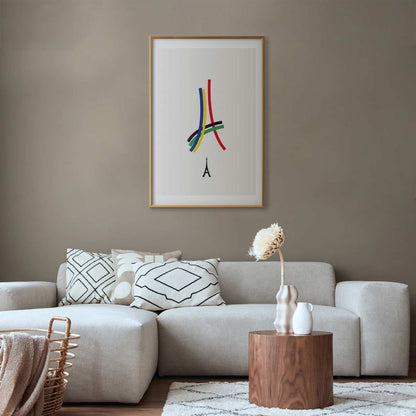 Artgeist plakat abstrakt Eiffeltårnet 40x60 cm med guldramme, 1 stk