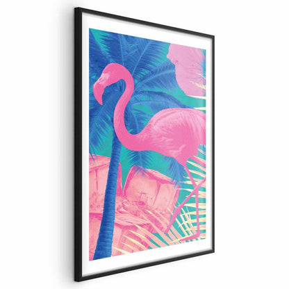 Artgeist abstrakt flamingo plakat 40x60 cm med sort ramme, 1 stk