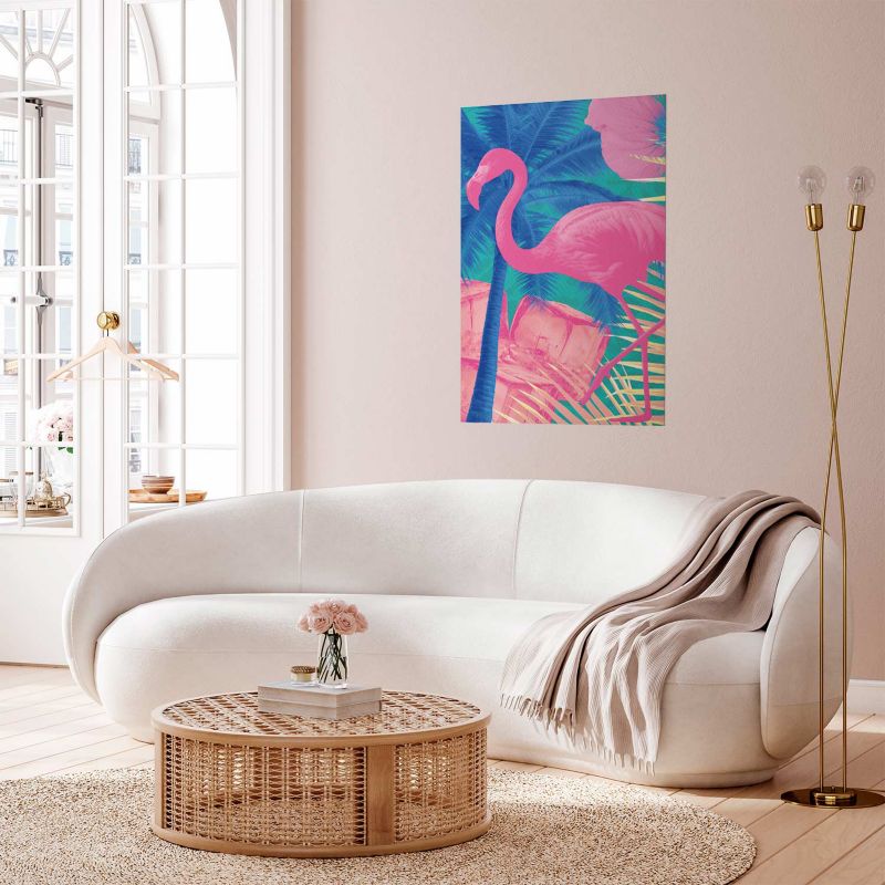Artgeist plakat abstrakt flamingo 60x90 cm uden ramme, 1 stk