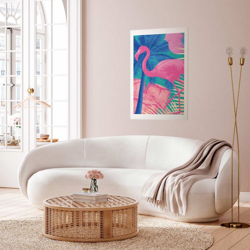 Artgeist abstrakt flamingo plakat 60x90 cm uden ramme, 1 stk