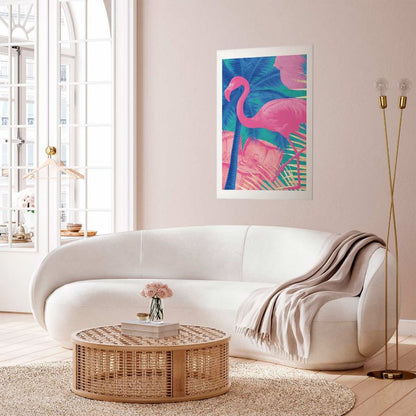 Artgeist abstrakt flamingo plakat 60x90 cm uden ramme, 1 stk