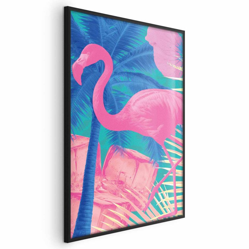 Artgeist abstrakt flamingo plakat 60x90 cm med sort ramme, 1 stk