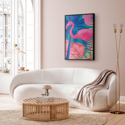 Artgeist abstrakt flamingo plakat 60x90 cm med sort ramme, 1 stk