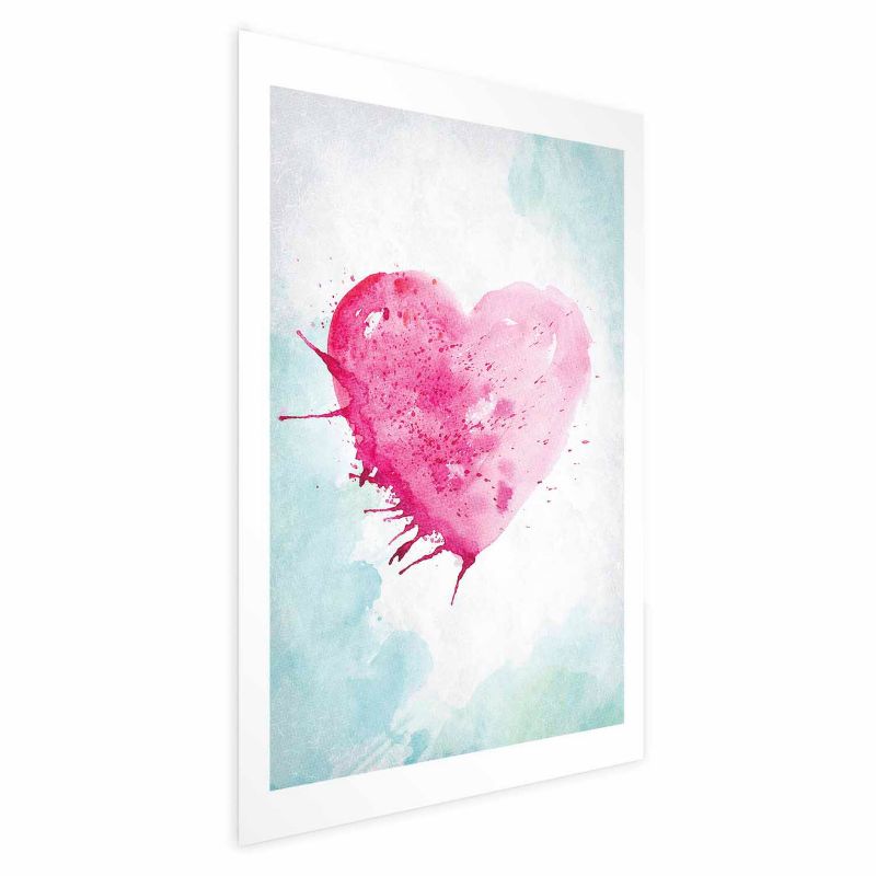 Artgeist plakat akvarelhjerte 21x30 cm uden ramme, 1 stk