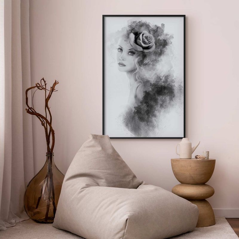 Artgeist plakat akvarelportræt 40x60 cm med sort ramme, 1 stk