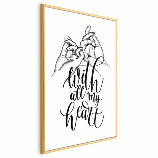Artgeist All My Heart plakat 21x30 cm med guldramme, 1 stk