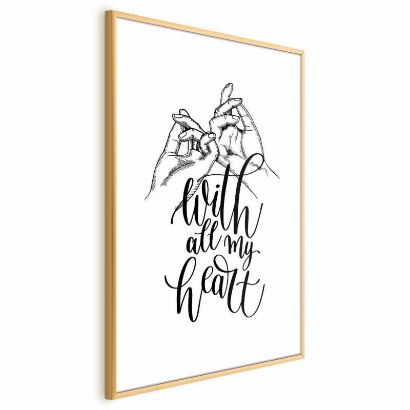 Plakat Artgeist All My Heart 29,7 x 42 cm med guldramme, 1 stk