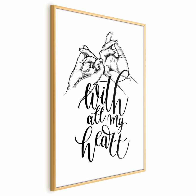 Artgeist All My Heart plakat 40x60 cm med guldramme, 1 stk