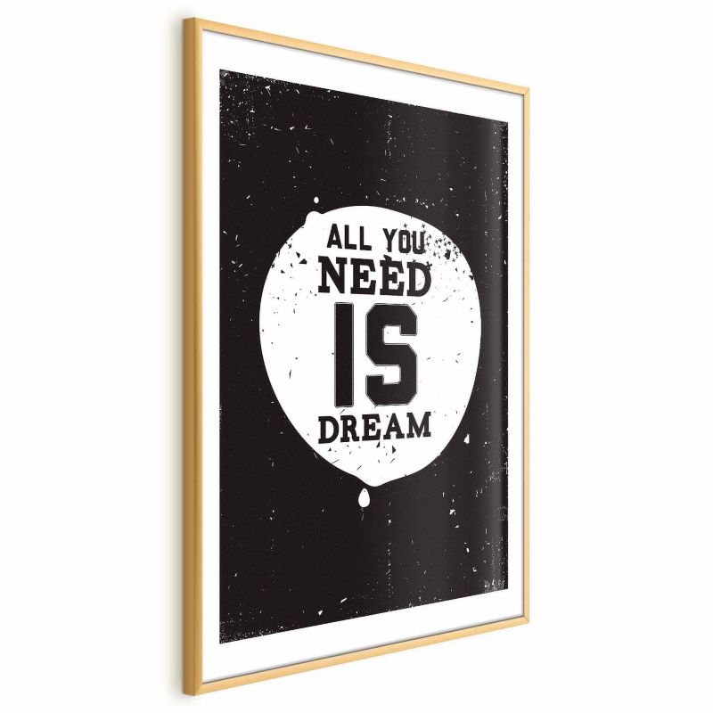 Artgeist-plakat "All you need" 29,7 x 42 cm med guldramme, 1 stk