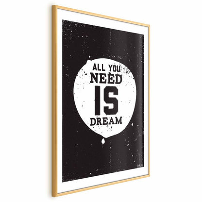 Artgeist-plakat "All you need" 29,7 x 42 cm med guldramme, 1 stk