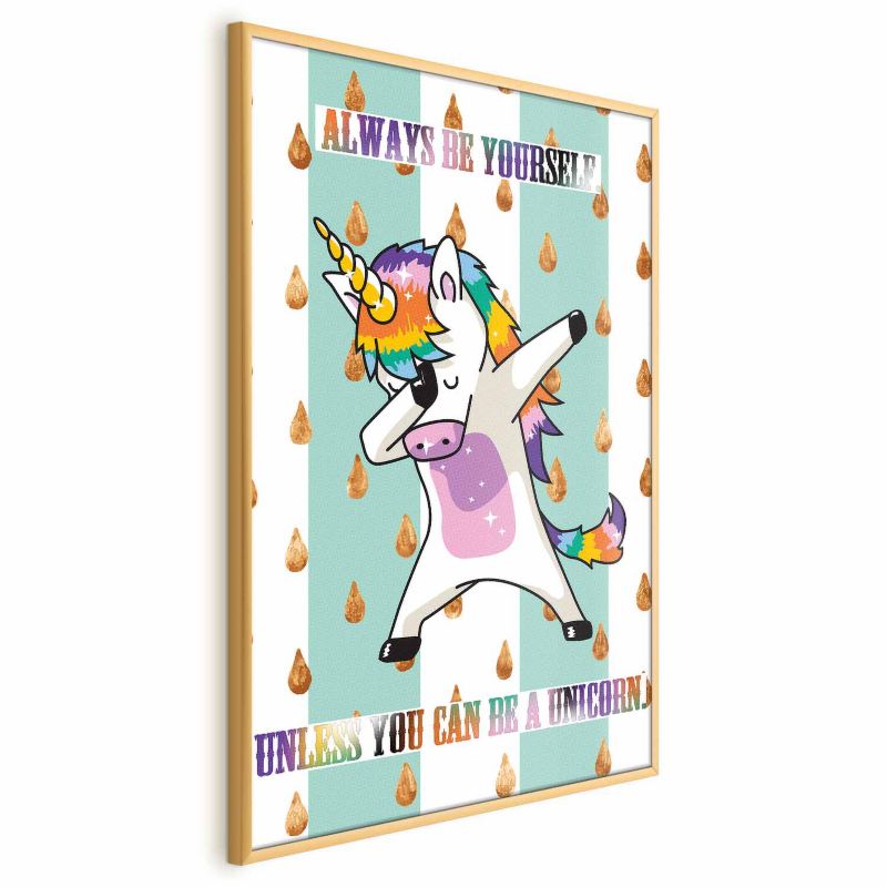 Artgeist Always be yourself plakat 21x30 cm med guldramme, 1 stk