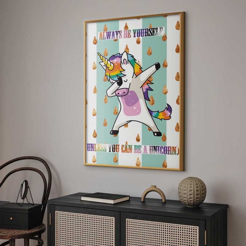 Artgeist Always be yourself plakat 21x30 cm med guldramme, 1 stk