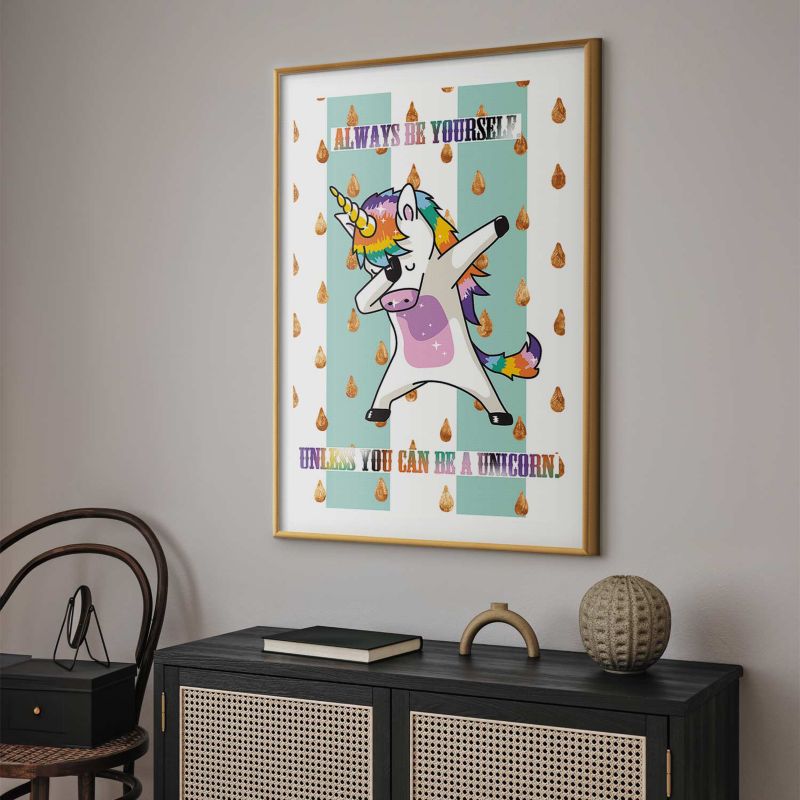 Artgeist Always be yourself plakat 60 x 90 cm med guldramme, 1 stk