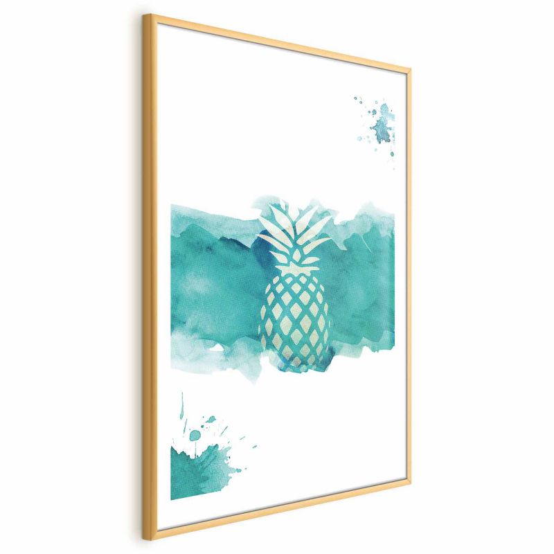 Artgeist ananas plakat 21x30 cm med guldramme, 1 stk