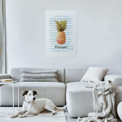 Artgeist plakat Ananas og striber 21x30 cm uden ramme, 1 stk