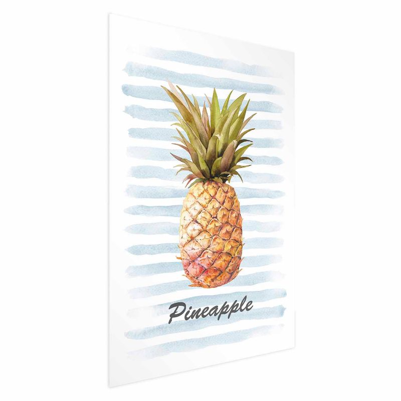 Artgeist plakat Ananas og striber 21x30 cm uden ramme, 1 stk