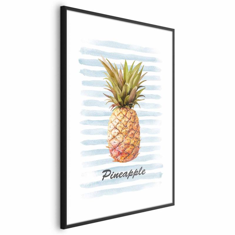 Artgeist plakat Ananas og striber 40x60 cm med sort ramme, 1 stk
