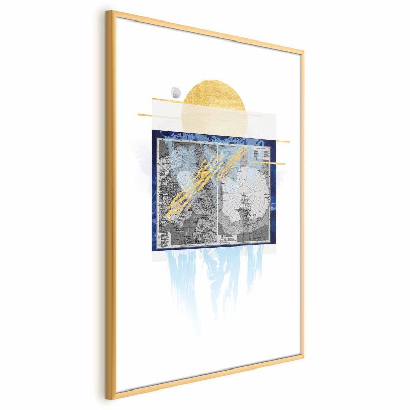 Artgeist plakat Antarktis 21x30 cm med guldramme, 1 stk