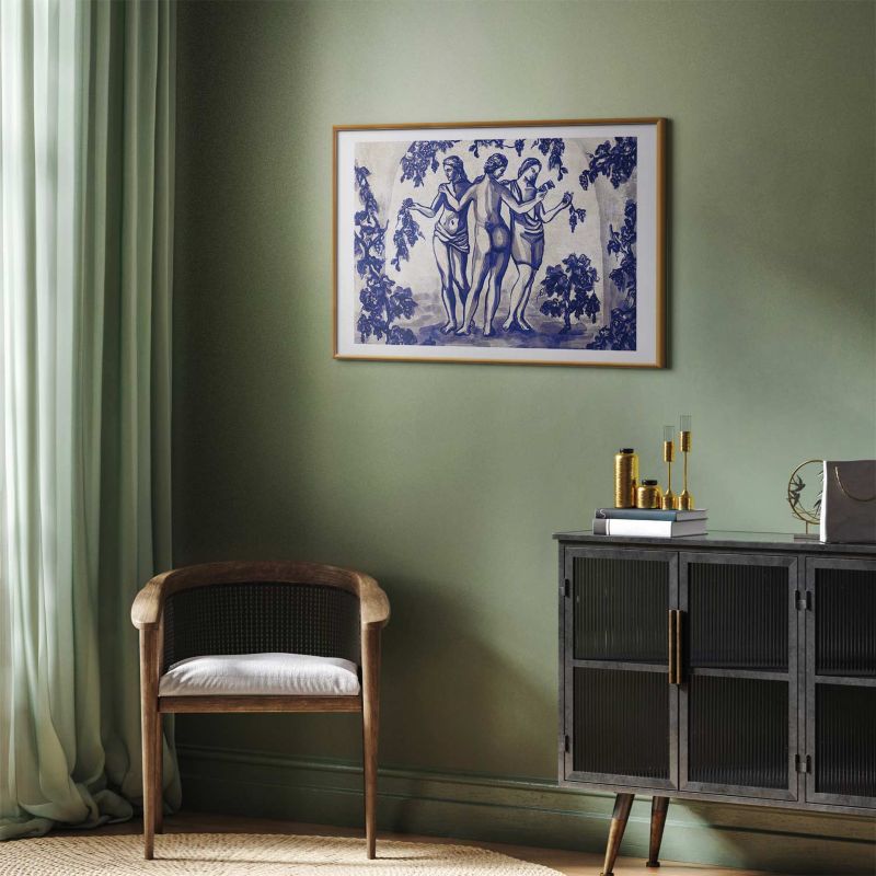 Artgeist plakat antik vingård 90 x 60 cm med gylden ramme, 1 stk