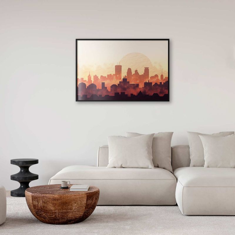 Artgeist plakat Byens glød 90 x 60 cm med sort ramme, 1 stk