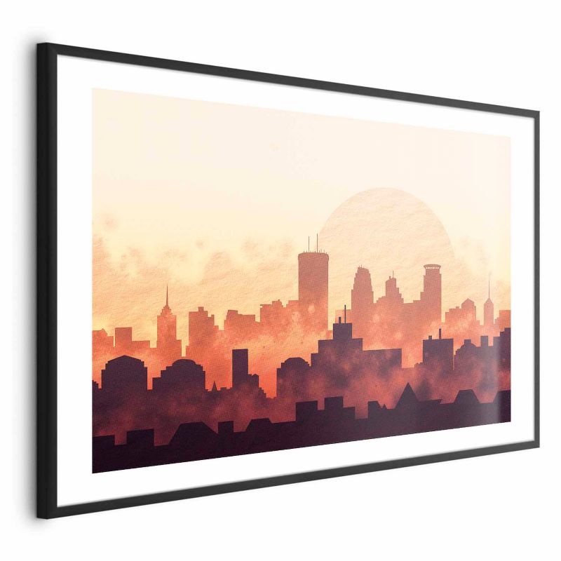 Artgeist plakat Byens glød 90 x 60 cm med sort ramme, 1 stk