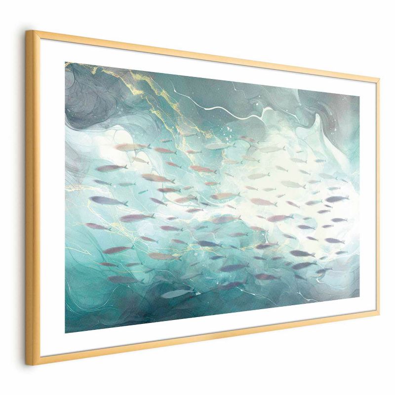 Artgeist plakat Fiskestime 42 x 29,7 cm med guldramme, 1 stk
