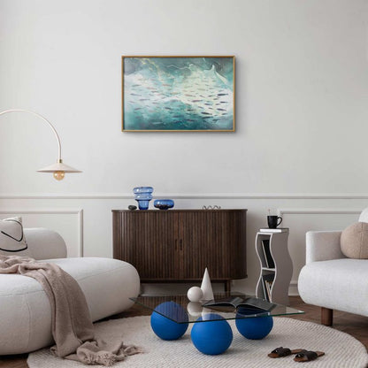 Artgeist plakat Fiskestime 42 x 29,7 cm med guldramme, 1 stk