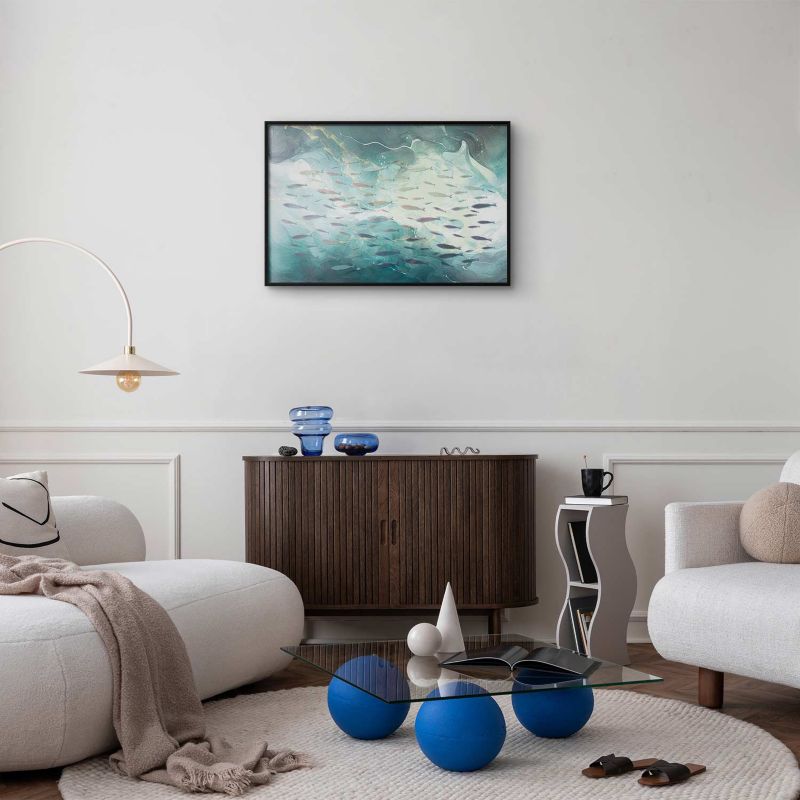 Artgeist plakat Fiskestime 60 x 40 cm med sort ramme, 1 stk