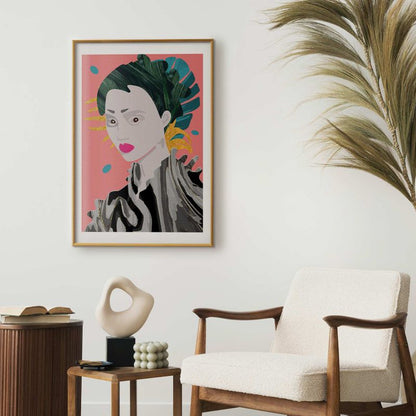 Artgeist plakat i asiatisk stil 29,7 x 42 cm med gylden ramme, 1 stk