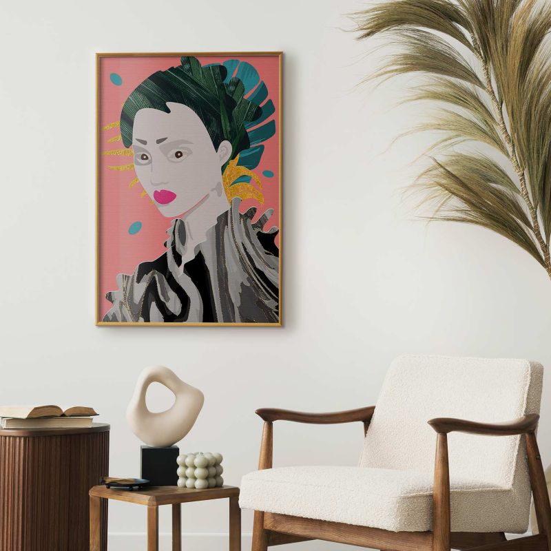 Artgeist plakat i asiatisk stil 40 x 60 cm med guldramme, 1 stk