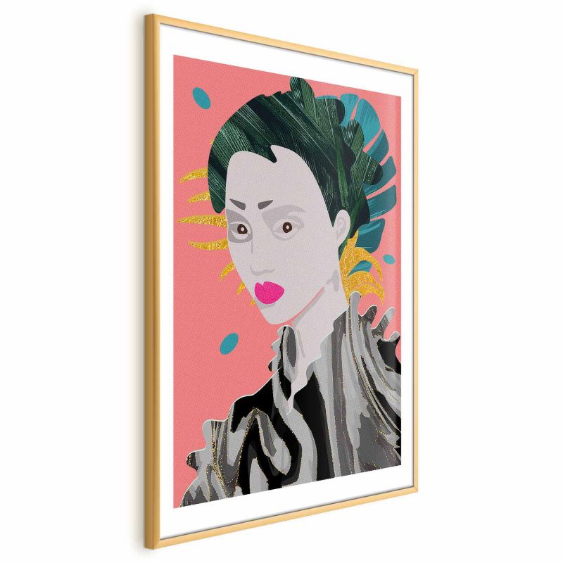 Artgeist plakat i asiatisk stil 60 x 90 cm med guldramme, 1 stk