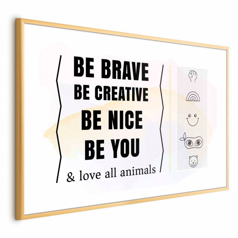 Artgeist plakat Vær dig selv 42 x 29,7 cm med guldramme 1 stk