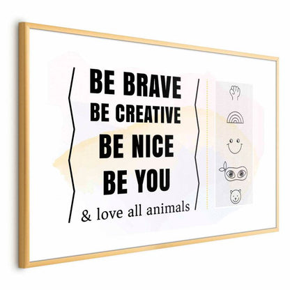 Artgeist plakat Vær dig selv 42 x 29,7 cm med guldramme 1 stk