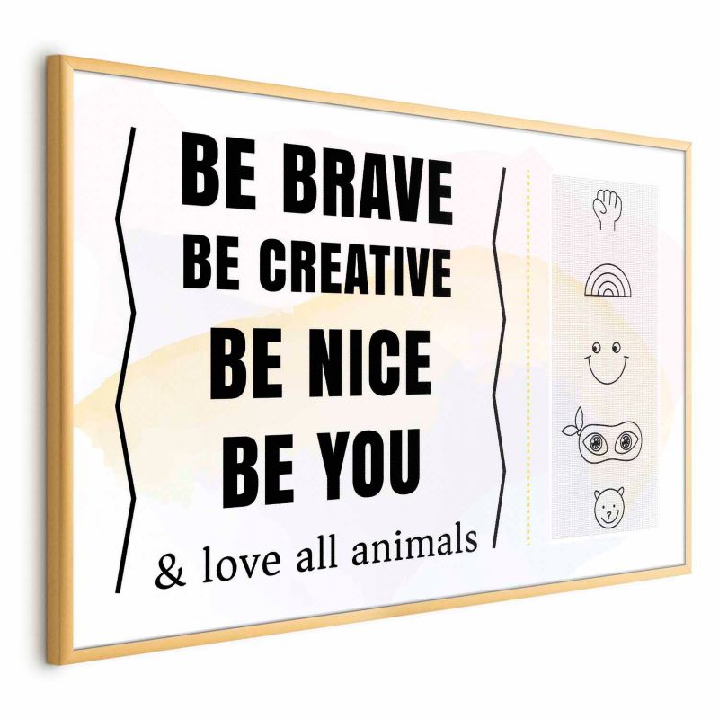 Artgeist plakat Vær dig selv 60 x 40 cm med guldramme, 1 stk