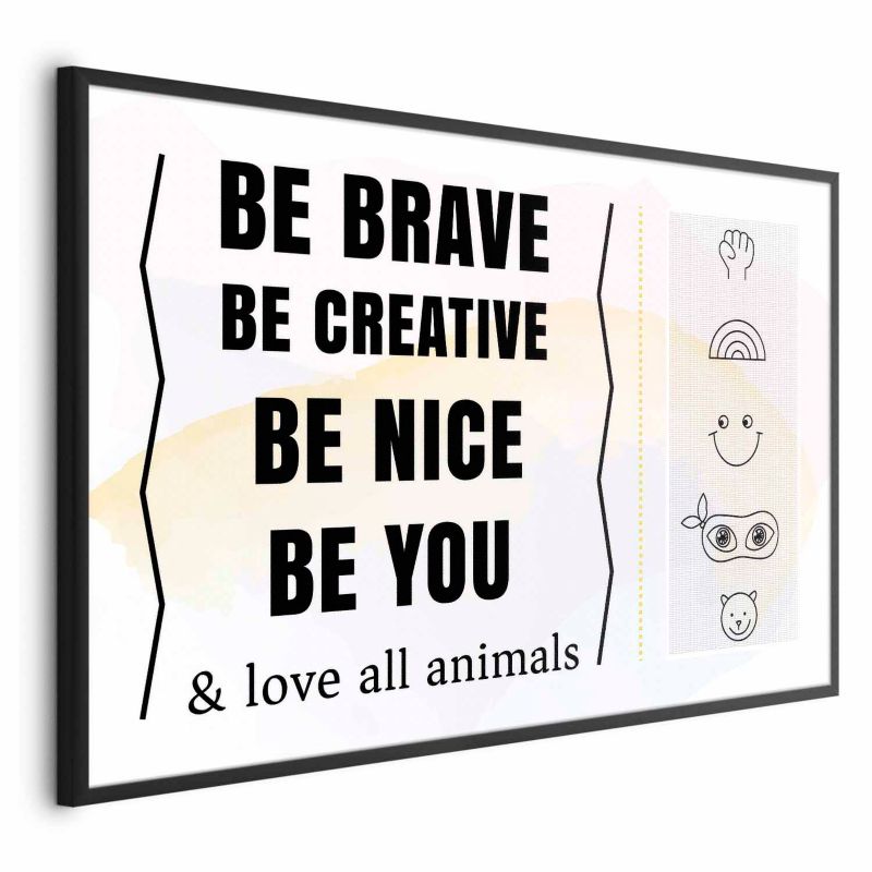 Artgeist plakat Vær dig selv 90 x 60 cm med sort ramme, 1 stk