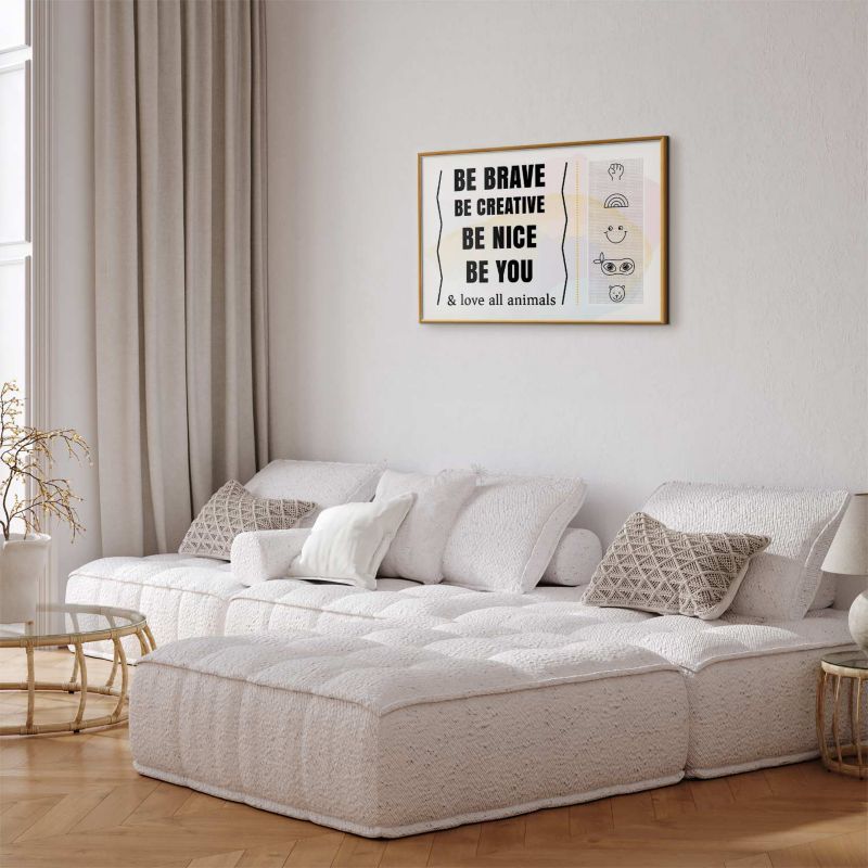 Artgeist-plakat Vær dig selv 90 x 60 cm med gylden ramme, 1 stk