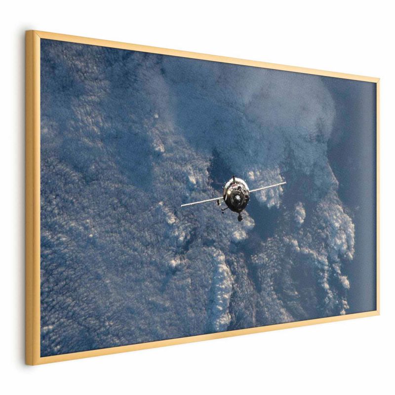 Artgeist plakat blå planet 60 x 40 cm med gyldent ramme, 1 stk