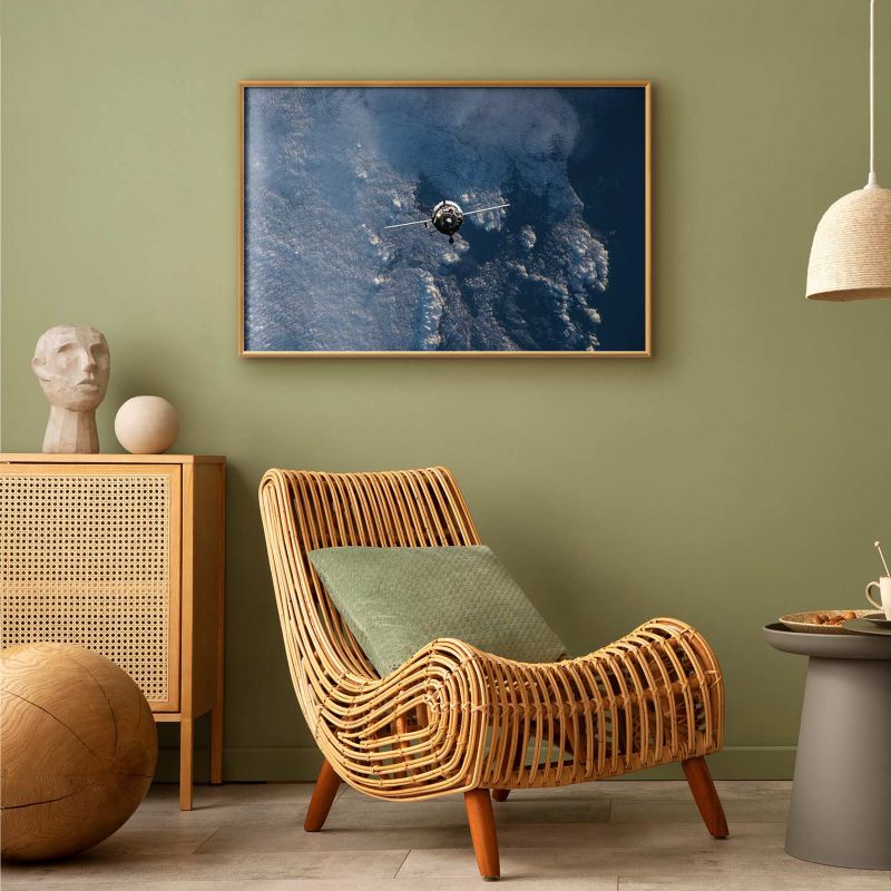 Artgeist plakat blå planet 60 x 40 cm med gyldent ramme, 1 stk