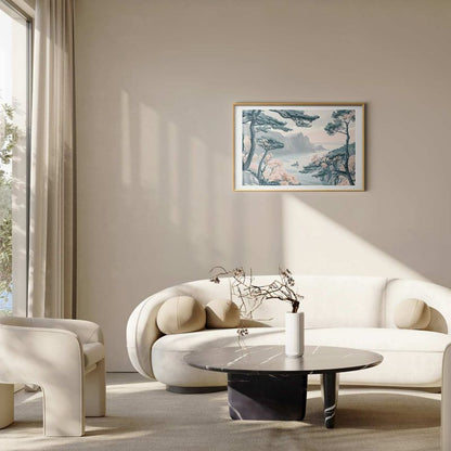 Artgeist plakat blå kyst 30x21 cm med guldramme, 1 stk