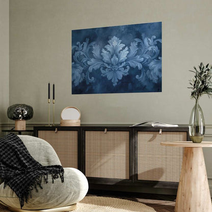 Artgeist plakat Blåt ornament 30x21 cm uden ramme, 1 stk