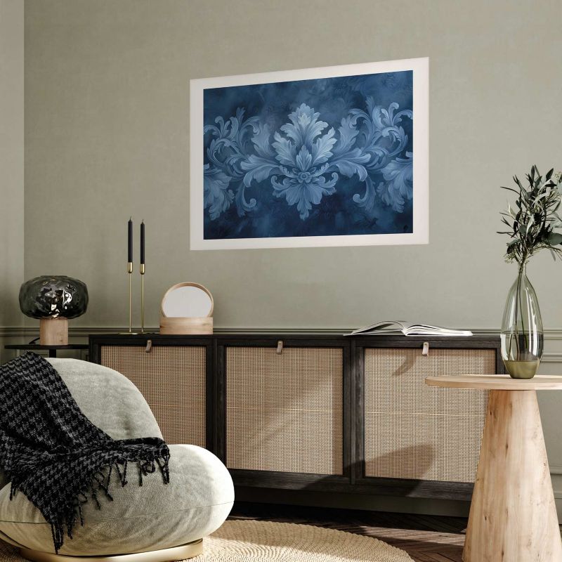 Artgeist plakat blå ornament 60x40 cm uden ramme, 1 stk