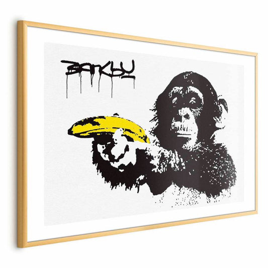 Artgeist plakat Bananpistol 30 x 21 cm med guldramme, 1 stk