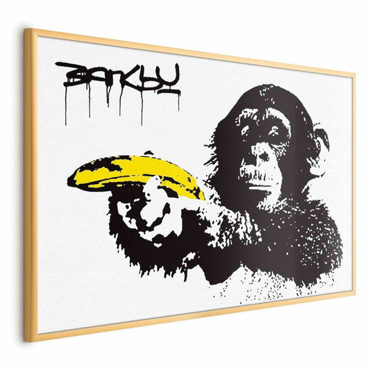 Artgeist plakat Bananpistol 30x21 cm med guldramme, 1 stk
