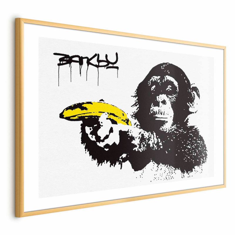 Artgeist plakat Bananpistol 42 x 29,7 cm med guldramme, 1 stk