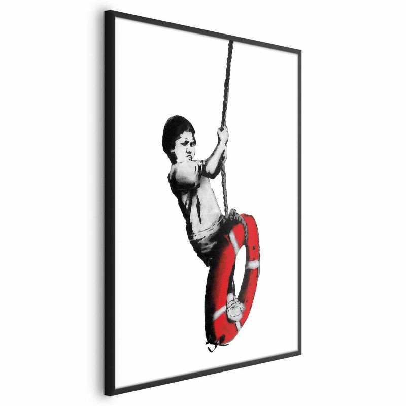 Artgeist Banksy-plakat: Dreng 29,7 x 42 cm med sort ramme, 1 stk