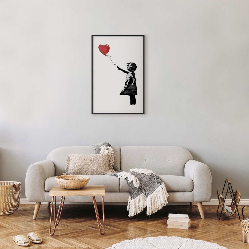 Artgeist Banksy-plakat: Pige 21 x 30 cm med sort ramme, 1 stk