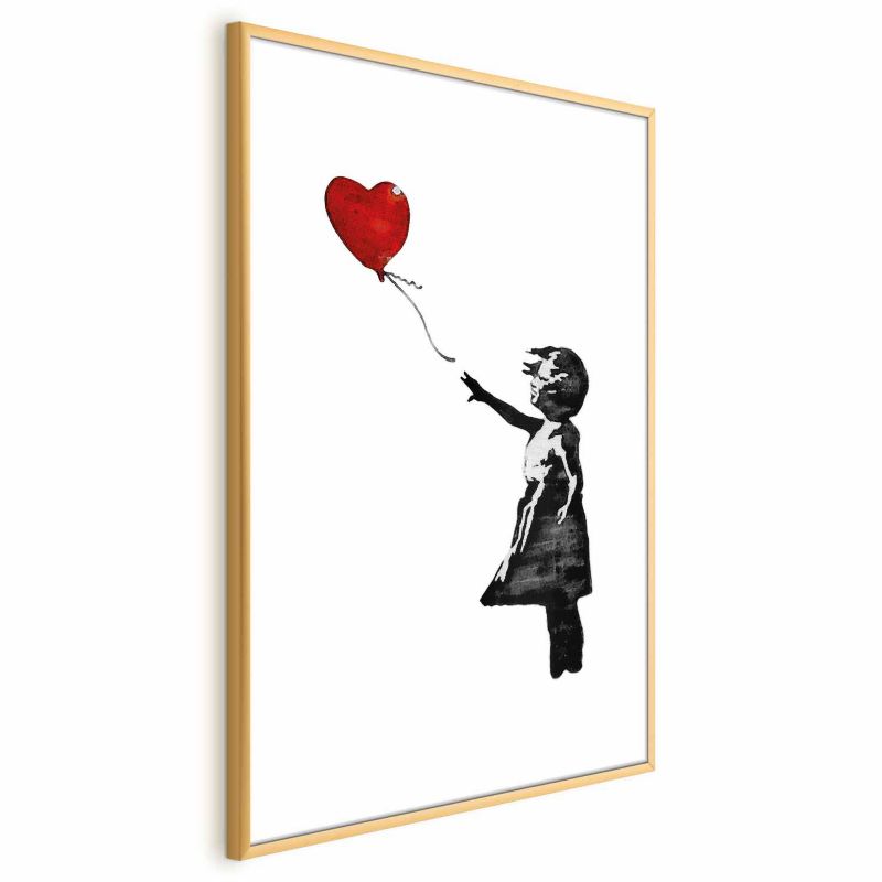 Artgeist Banksy-plakat: Pige 29,7 x 42 cm med guldramme, 1 stk
