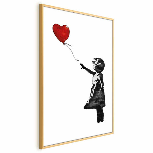 Artgeist Banksy-plakat: Pige 40 x 60 cm med gyldent ramme, 1 stk